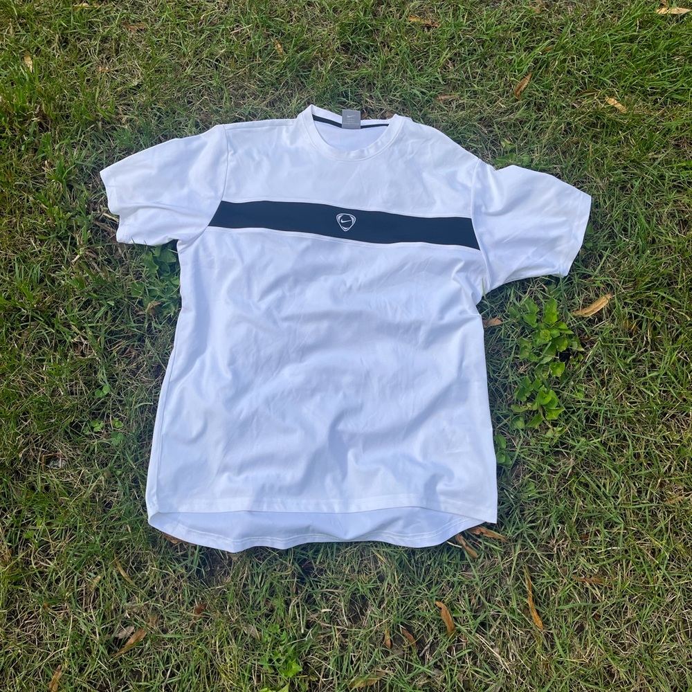 Nike White Tee with Black Stripe